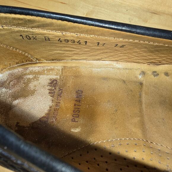 Allen Edmonds Positano Venetian Style Loafers Black  10.5 B Made in Italy Vibram - Picture 7 of 9